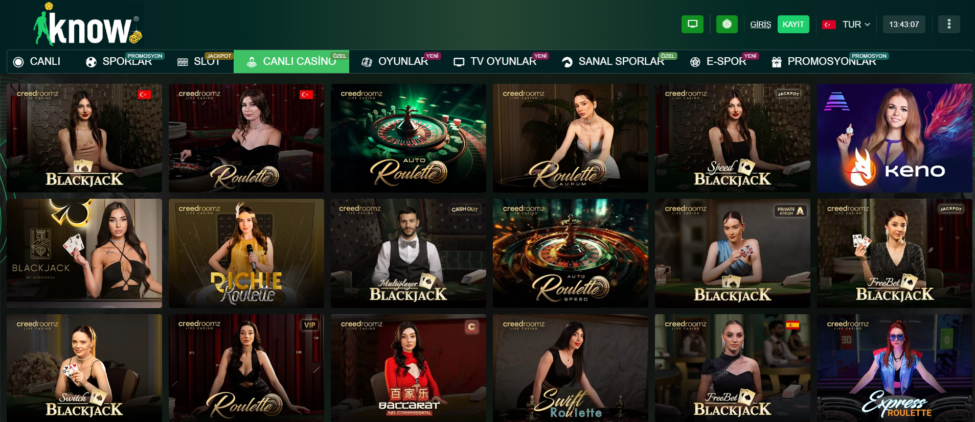 iknowbet casino bölümü